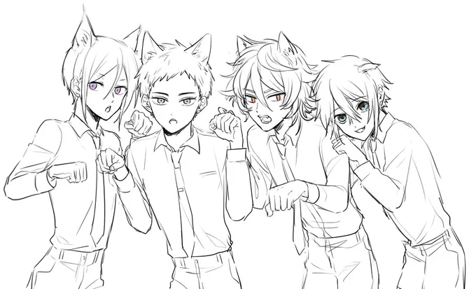 お題:猫の日! #大将組版深夜の創作60分一本勝負 色を塗る時間などなかった 