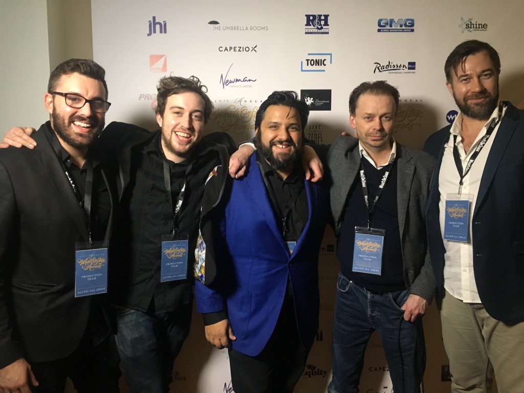 DanFletcher101's tweet photo. Very proud of our team @UmbrellaRooms for fantastic work @WhatsOnStage awards!
Gentlemen one and all. https://t.co/xVTeux0h8i