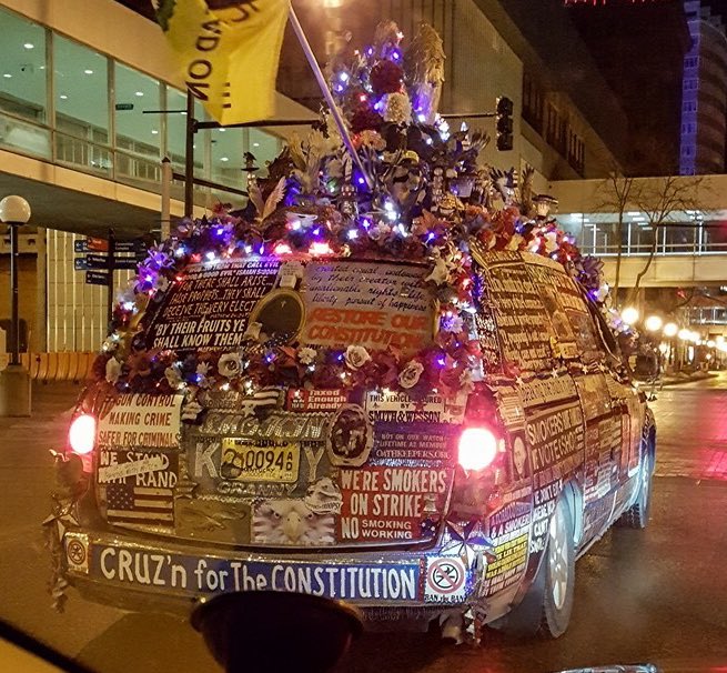 DriveDSM's tweet image. He misunderstood the term "full coverage." Street legal in Kentucky. #StillCRUZ'n? #uber #desmoines #iowa #rideshare