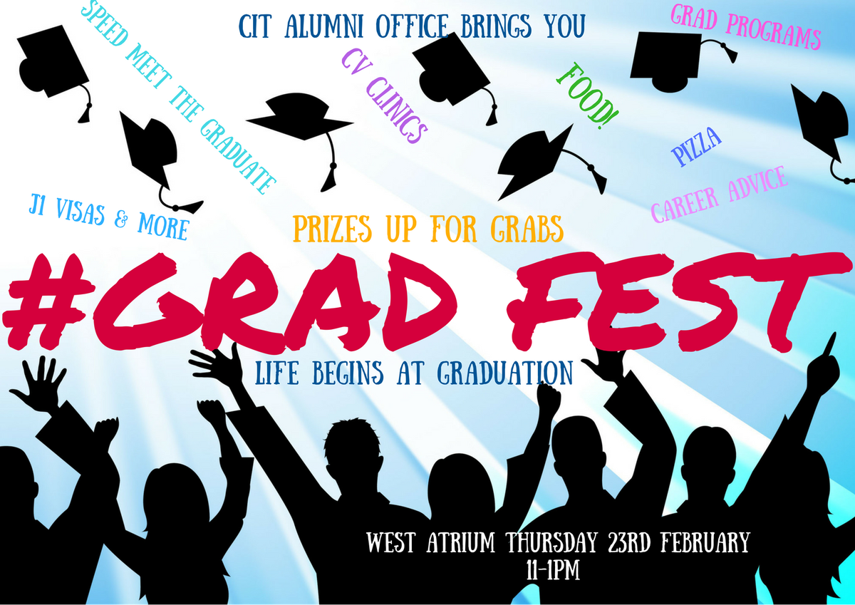 MTU_Alumni's tweet photo. Set Up has begun for @CIT_ie #GradFest17 Students Join us tomorrow in the West Atrium from 11-1.30pm to meet graduates and eat pizza! https://t.co/bEJSZgvHS3