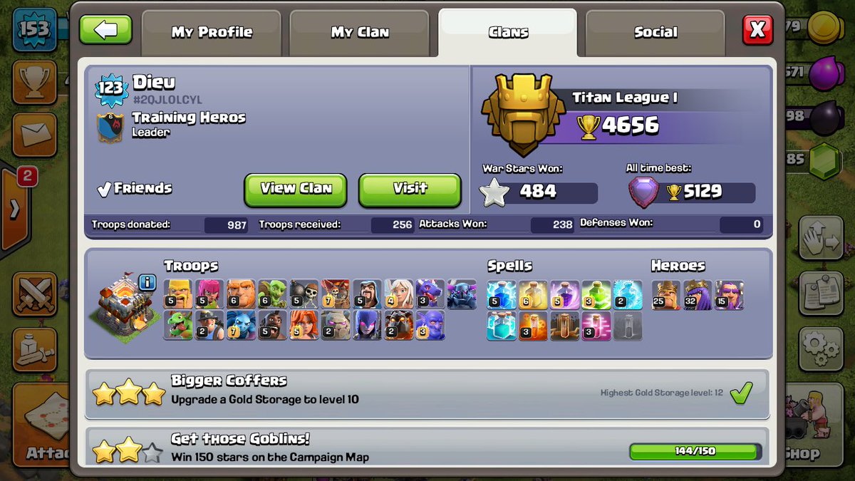 almostwake's tweet photo. Dieu has decided to resurrect our 2nd clan and bring it back as a sister clan.  If you have a mini or to war while heros are down stop by! https://t.co/83FbrF0YcW