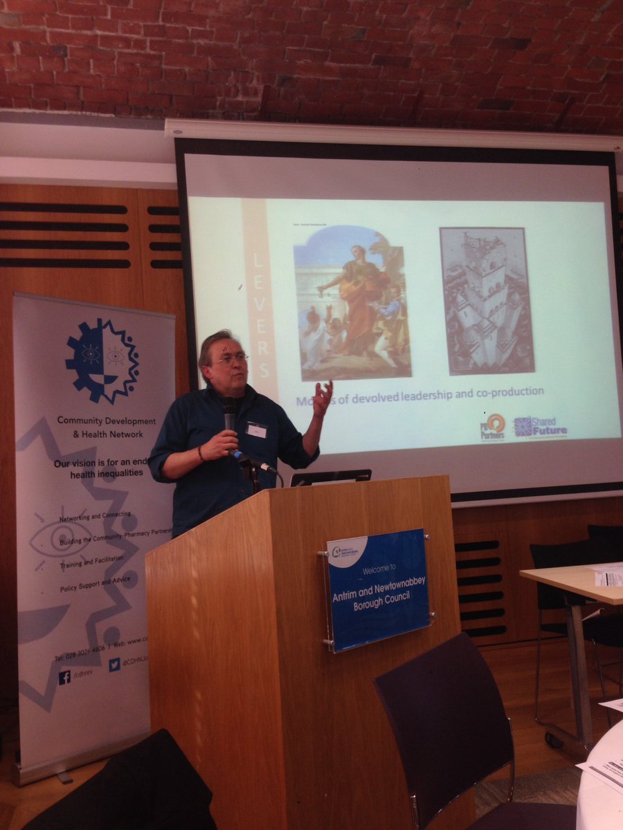 JoanneMorganNI's tweet photo. Jez Hall is setting the scene for his #participatorybudgeting workshop @UKPBNetwork @sharedfuturecic #coproni https://t.co/CVaeo8DklW