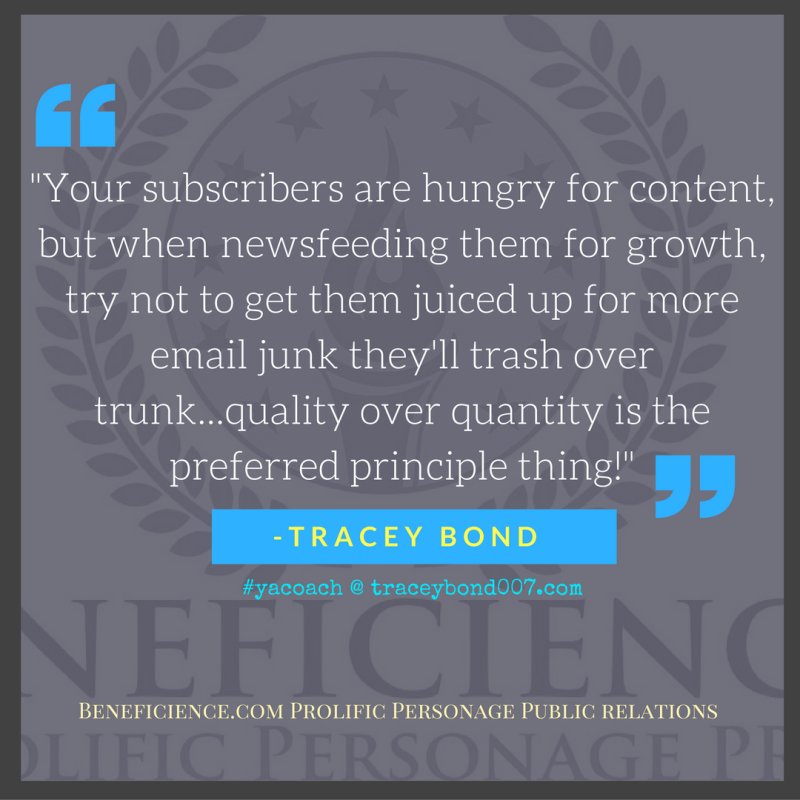 stopsocialbully's tweet photo. "Hungry subscribers? Don't juice your #newsfeed up with #email #junk!" - @tracey007bond - #WednesdayWisdom
#prnews #prlife @BENEFICIENCE https://t.co/B03Wsrwk4b