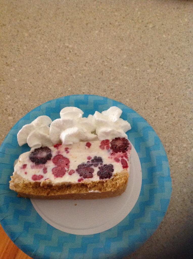 . Happy Birthday! I made you your mixed berry no bake cheesecake    