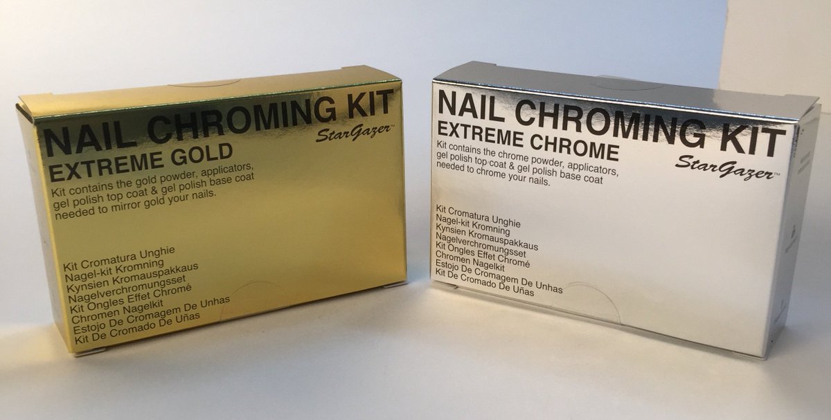 stargazerbeauty's tweet photo. New nail chroming kits being photographed. Available next week #stargazerproducts #chomenails #mirrornails https://t.co/TtcJzClw4X