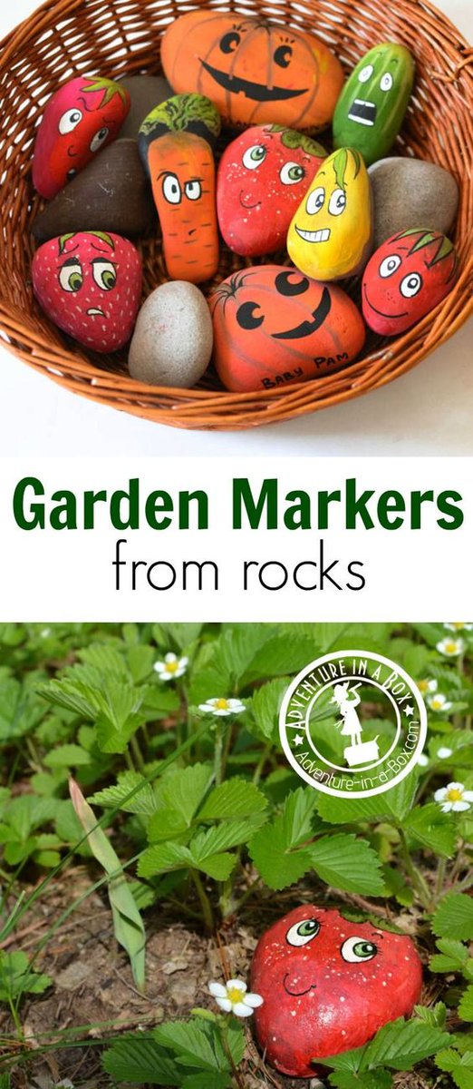 ClaudSaw's tweet photo. Cute idea! #Garden #GardenMarkers #CuteGarden #Gardening #Fresh #Nature #Healthy #Grow #Cute #Rocks #GardeningGloves https://t.co/hmYLdHp30L https://t.co/POe00MRIci