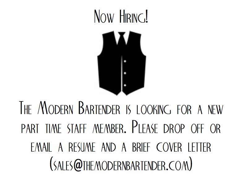 Now #hiring a part time staff member to join our team! #YVR #Vancouver #Cocktails #cocktail #Chinatown #imbibe sales@themodernbartender.com