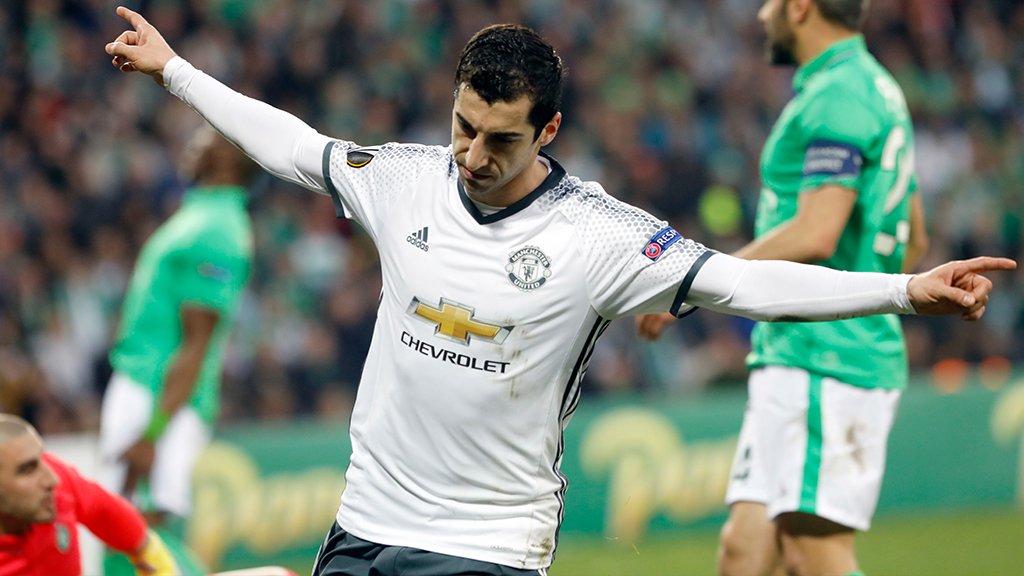 United ease past Saint-Étienne, but Mkhitaryan could miss the EFL Cup final after limping off. Head to the app for highlights. #STEMUN