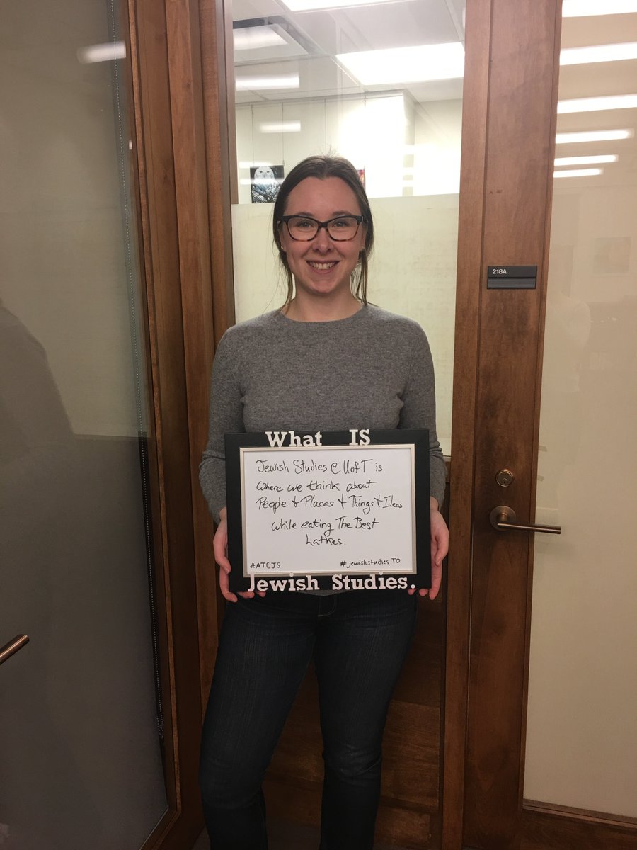 CJSUofT's tweet photo. What is #JewishStudiesTO? "Where we think about people &amp; places &amp; things &amp; ideas while eating the best latkes" #ATCJS https://t.co/R0u79QF0jS