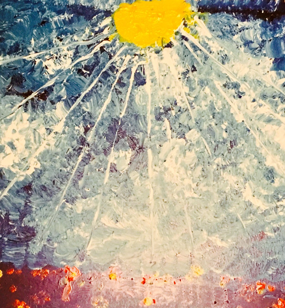KristinaOfhs's tweet photo. Min pappa målar en bild om dagen. Den här #solstenen är en hyllning till just Solstenen i Skåne, en klinik för opioidberoende. Heja er! 💕💕 https://t.co/tkWVwWQorQ