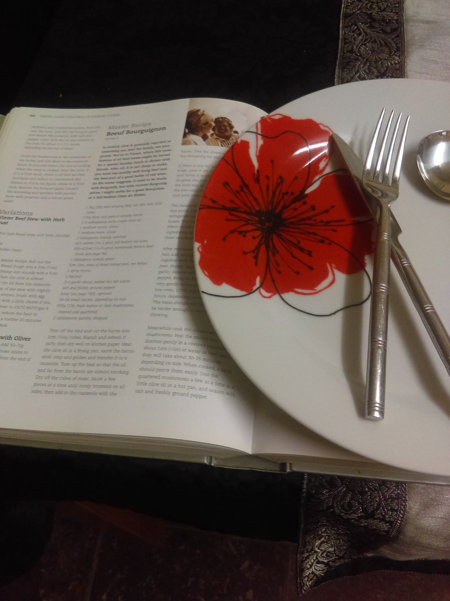 dhv938d's tweet image. Page 342, Boeuf Bourguignon, served with cous cous. Licked plate clean #FeckinSmashing #MyFirstBlog