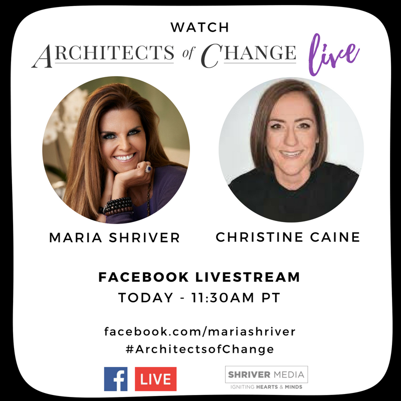 mariashriver's tweet photo. TUNE IN to my Facebook page @ 11:30 PST for #AOCLive w/ author &amp; activist @ChristineCaine. Send your questions https://t.co/kbiurN33CF klWW0 https://t.co/apgpNB6FFQ