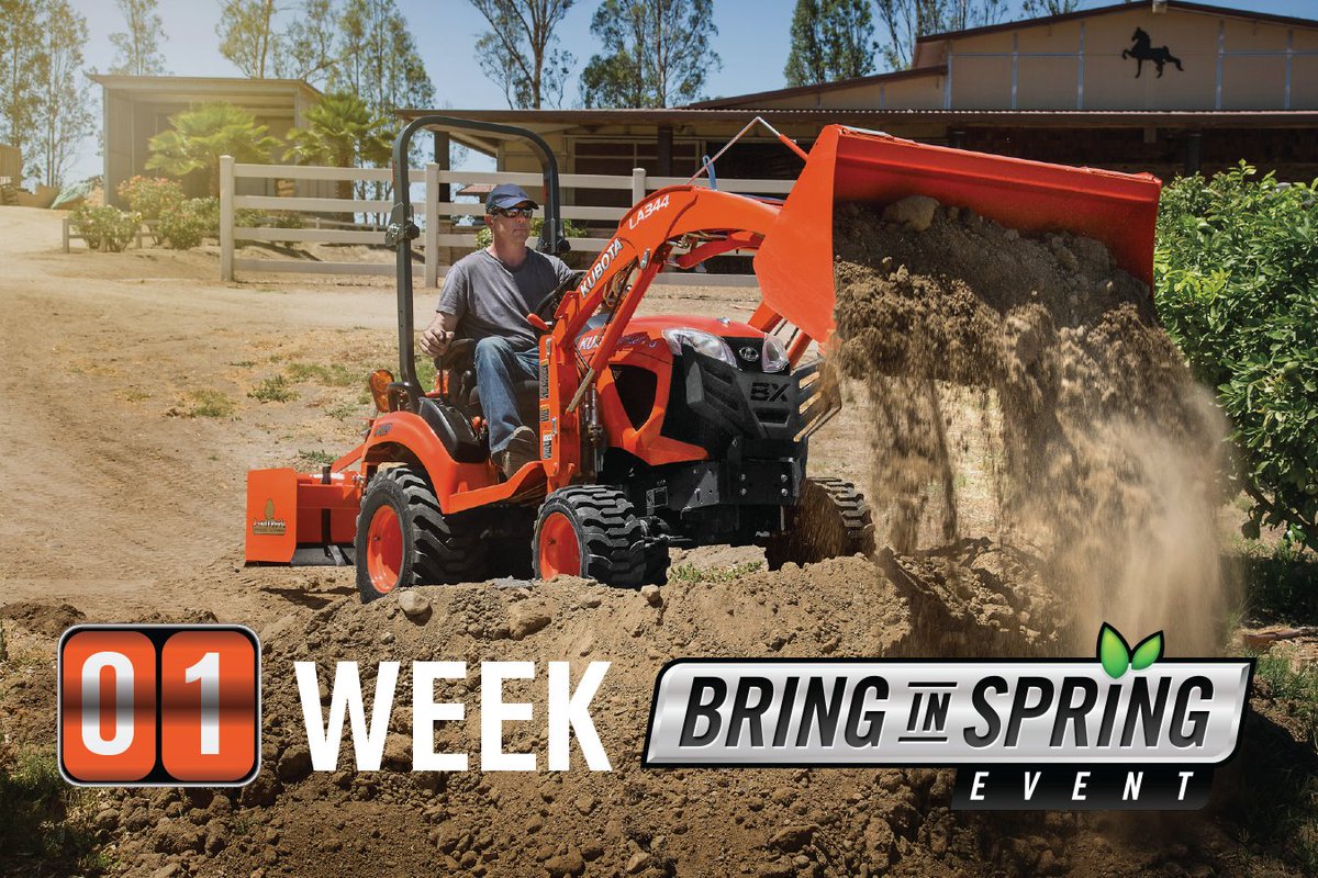 KubotaCanadaLtd's tweet image. Exactly 1 week until our #BringInSpring campaign kicks into full gear ☀️ Keep your eyes peeled for great savings and promotions!