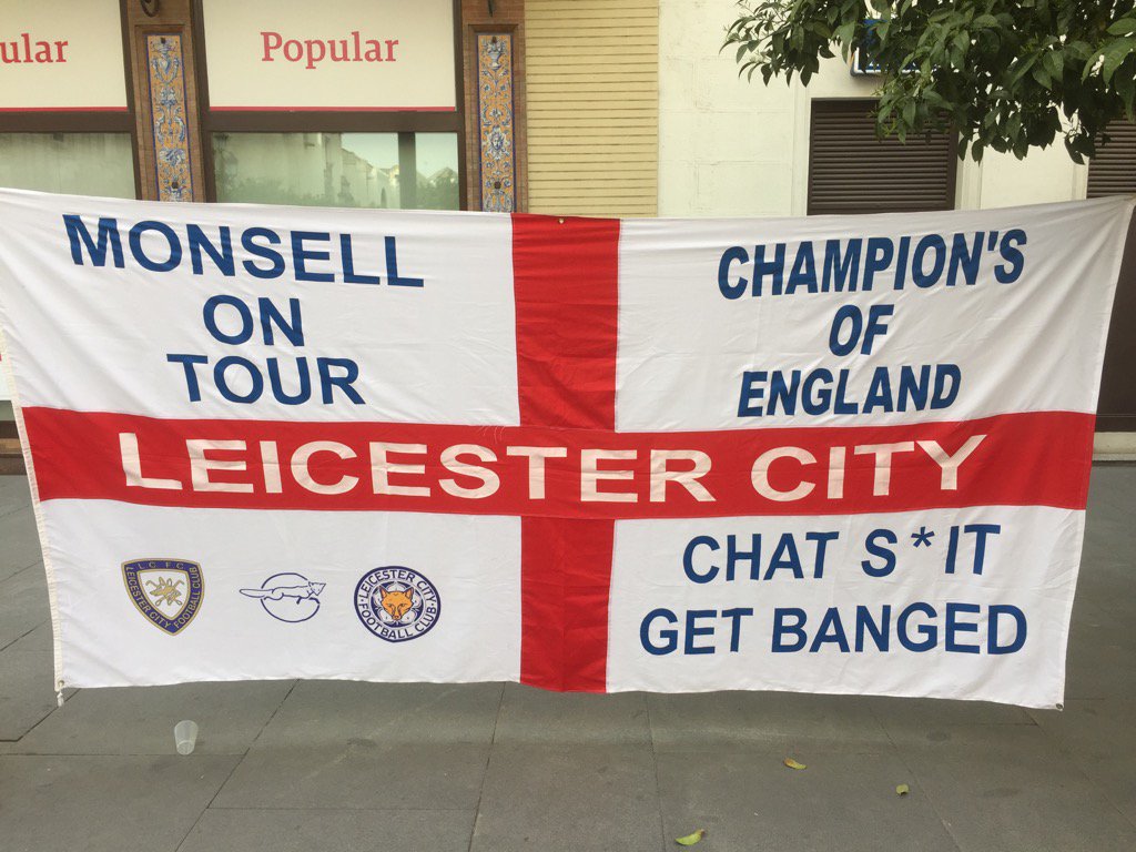 henrywinter's tweet photo. #lcfc fans all over Seville https://t.co/4XJpF16hDs