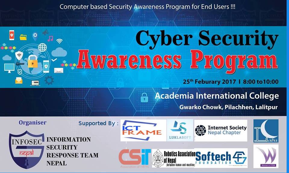 LuklaSoft's tweet image. Cyber Security awareness program is happening for the Students of Academia International College on 25th Feb from 8 am to 10 am.
