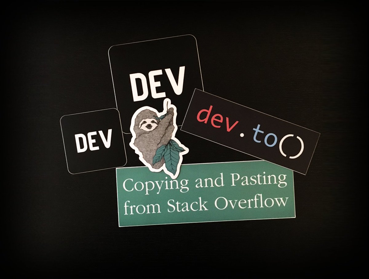 Free dev.to stickers, including Copying and Pasting from Stack Overflow