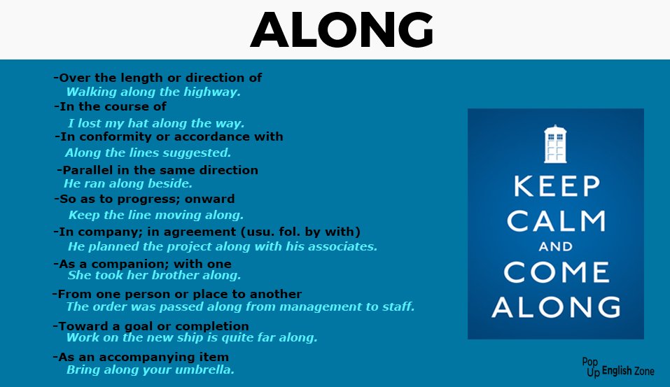 EnglishZoneUK's tweet photo. Along definitions
 #learningenglish #vocabulary https://t.co/4siBUo4hUD