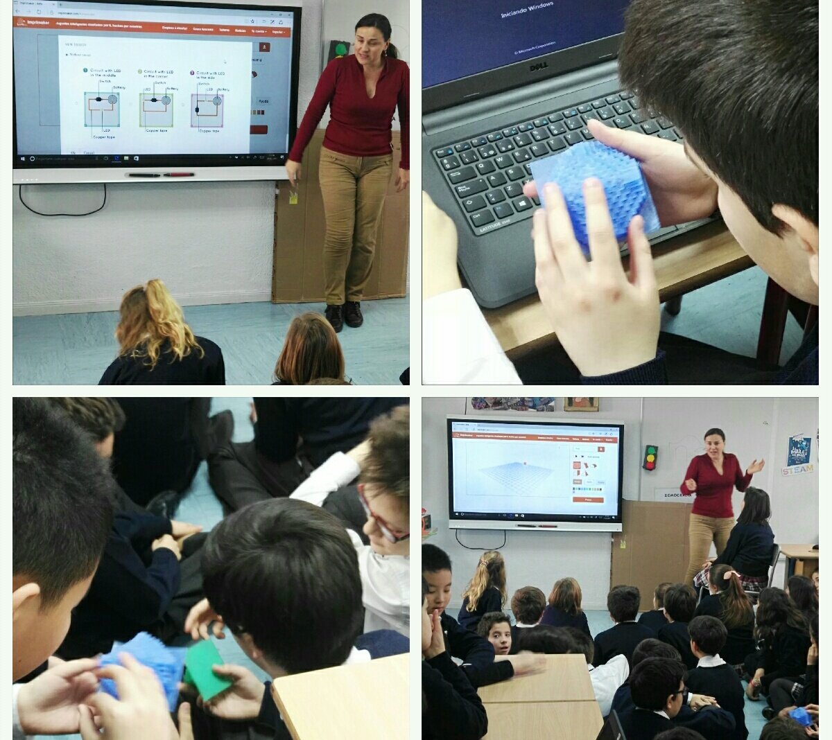 imprimaker's tweet photo. En el @SEKSantaIsabel enseñando a los niños sobre la #impresión3D y #electrónica #diseñatujuguete https://t.co/AWMa6hWtFe