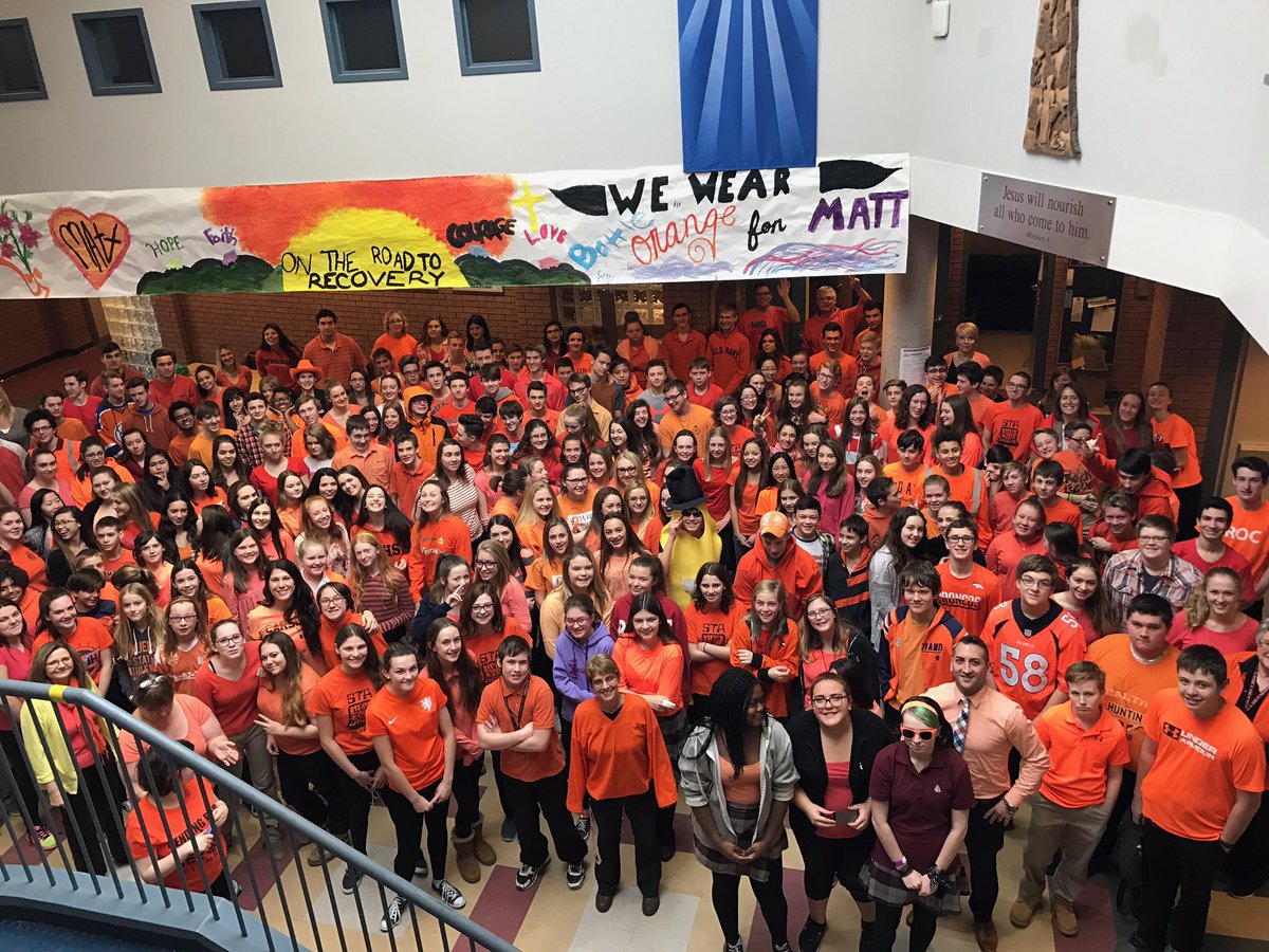 We wear orange for Matthew Holmes #supportingourstudents #endcancer