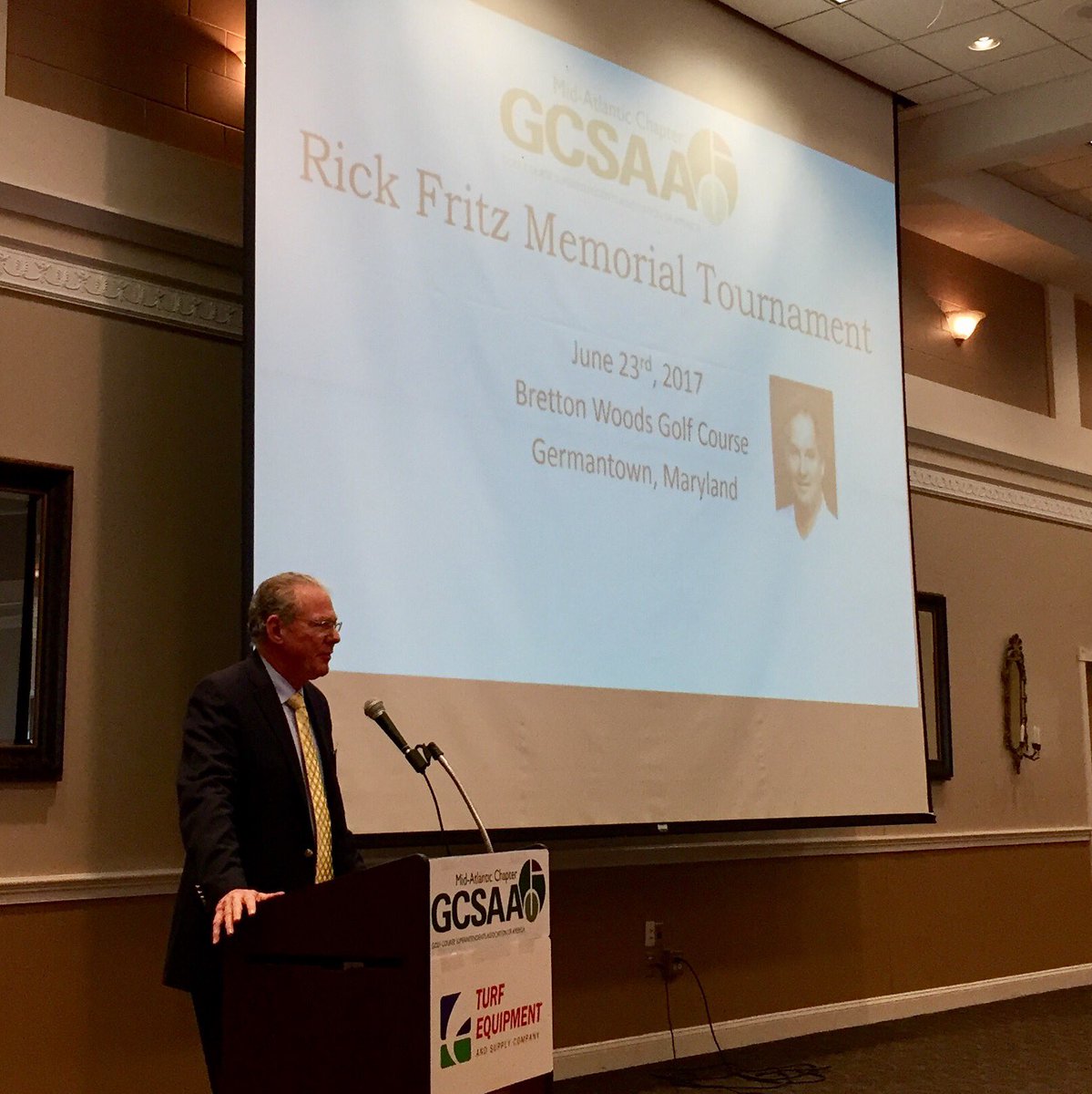 turfpathology's tweet photo. Dean Graves announces the Rick Fritz Memorial Tournament June 23, 2017 Save the date 👍 to celebrate Fritzee #maagcs https://t.co/NE0Nl6sou0 https://t.co/F4YjdjR2wG