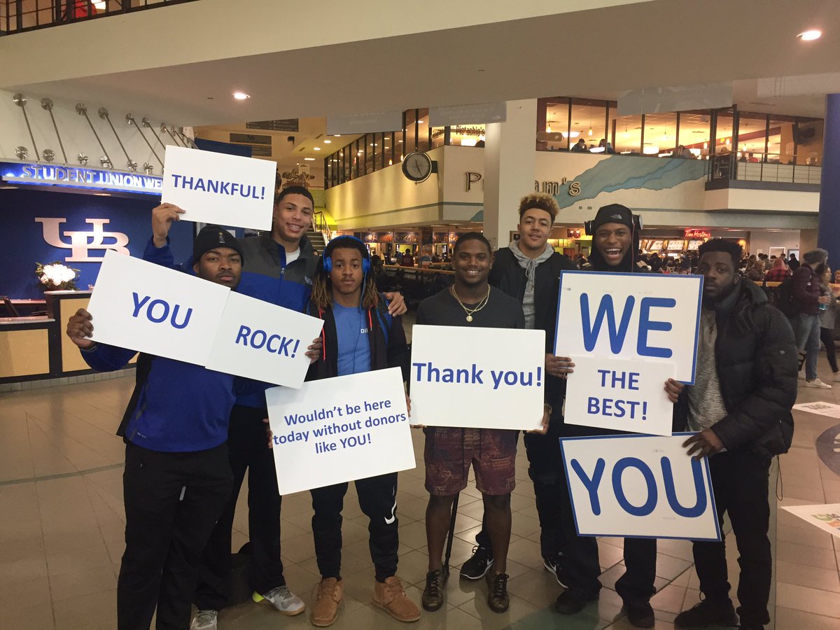 UB_BCF's tweet photo. .@UBFootball SA's cannot thank donors enough for the opportunity to play the sport they love at a world class institution. #UBThanks https://t.co/dtvjNnIFL9