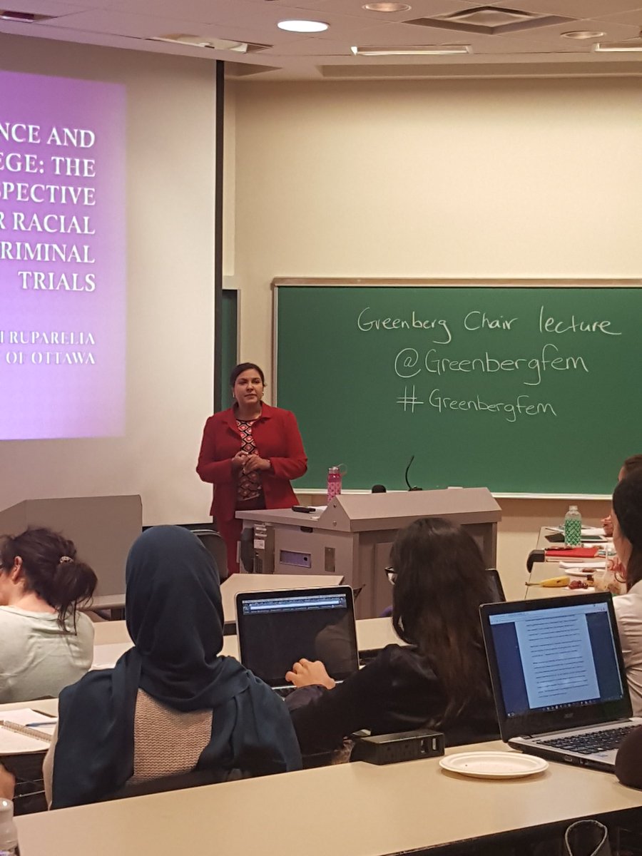 UOttawaR4R's tweet photo. The amazing Prof. Ruparelia on the screening of prospective jurors for racial partiality in criminal trials @uocommonlaw @Greenbergfem https://t.co/c5CKZzXSu0