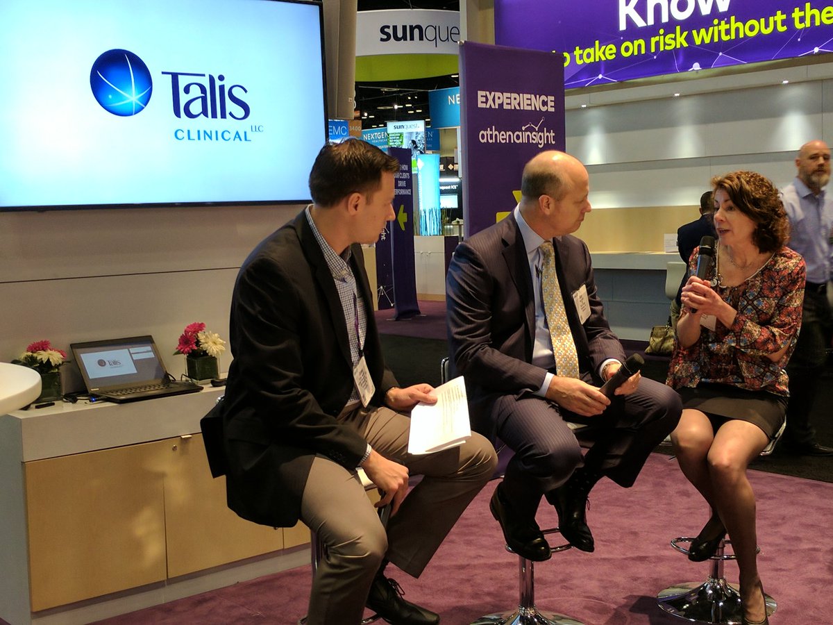 TalisClinical's tweet photo. Talis Clinical CEO Gary Colister and VP Karen Alexander talking critical care Remote Views at @athenaMDP fireside chat. #himss17 https://t.co/EoRhMpP4sP