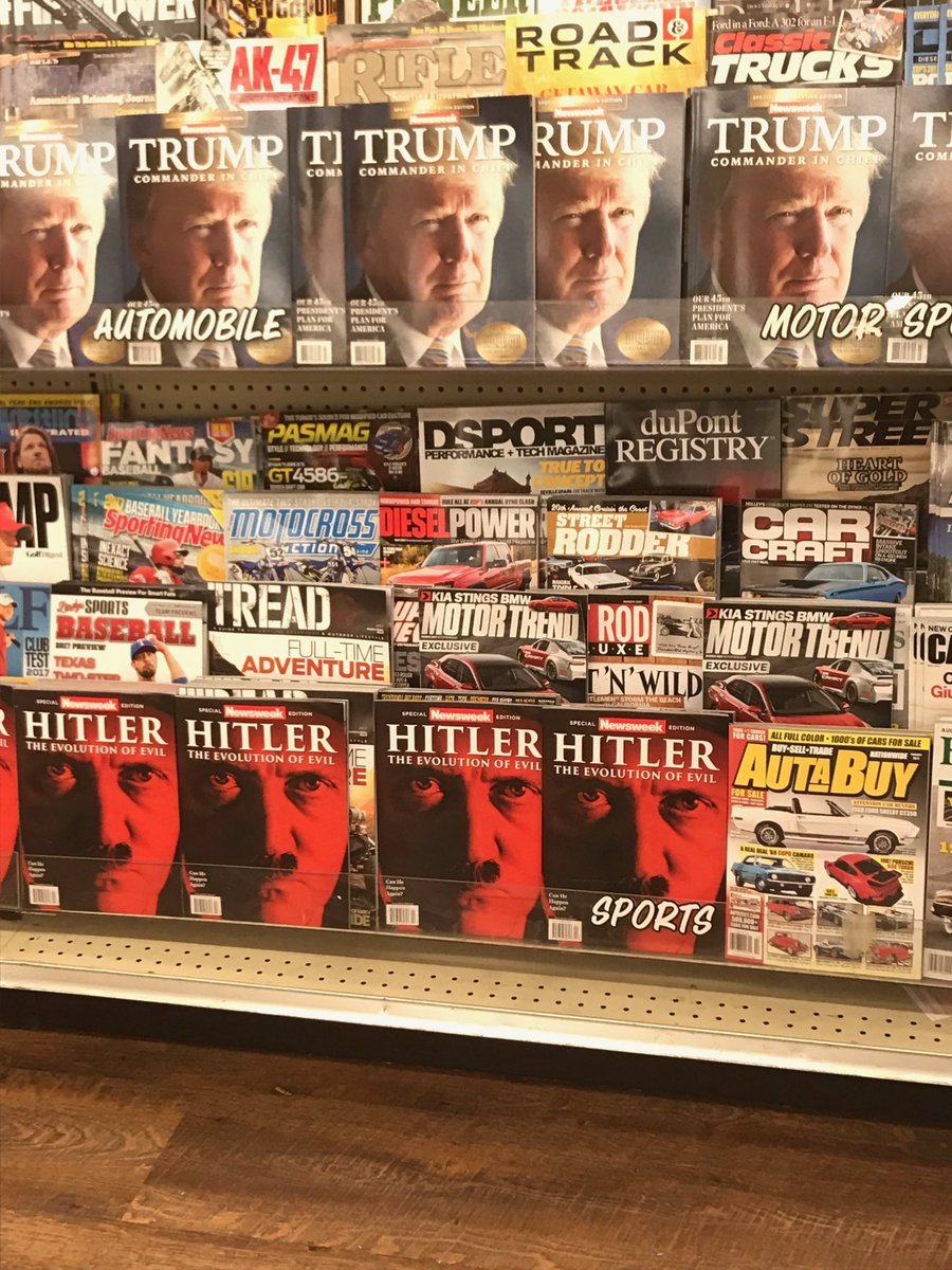 Lady_J726X's tweet photo. @chelseahandler Saw this @ the store & thought u might get a kick out of it! #TrumpvsHitler #TheEvolutionOfEvil https://t.co/LqVUrzPbaV