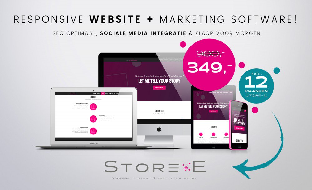 StoreEnl's tweet photo. Single Page Website Aanbieding + 1 jaar Store-E van 900,- voor 349,- https://t.co/ICbvve1yd9 https://t.co/aNVdrUIzWA