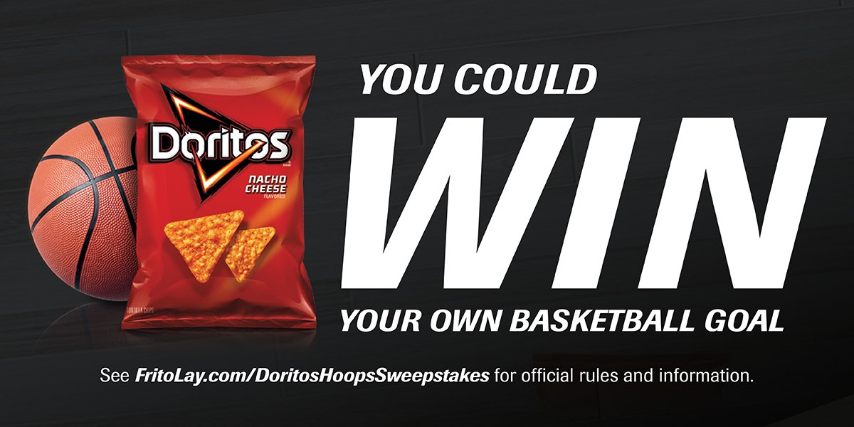 fritolaycontest's tweet image. Tell us your favorite Doritos flavor and use #DoritosHoopsSweepstakes for a chance to win your own basketball goal.