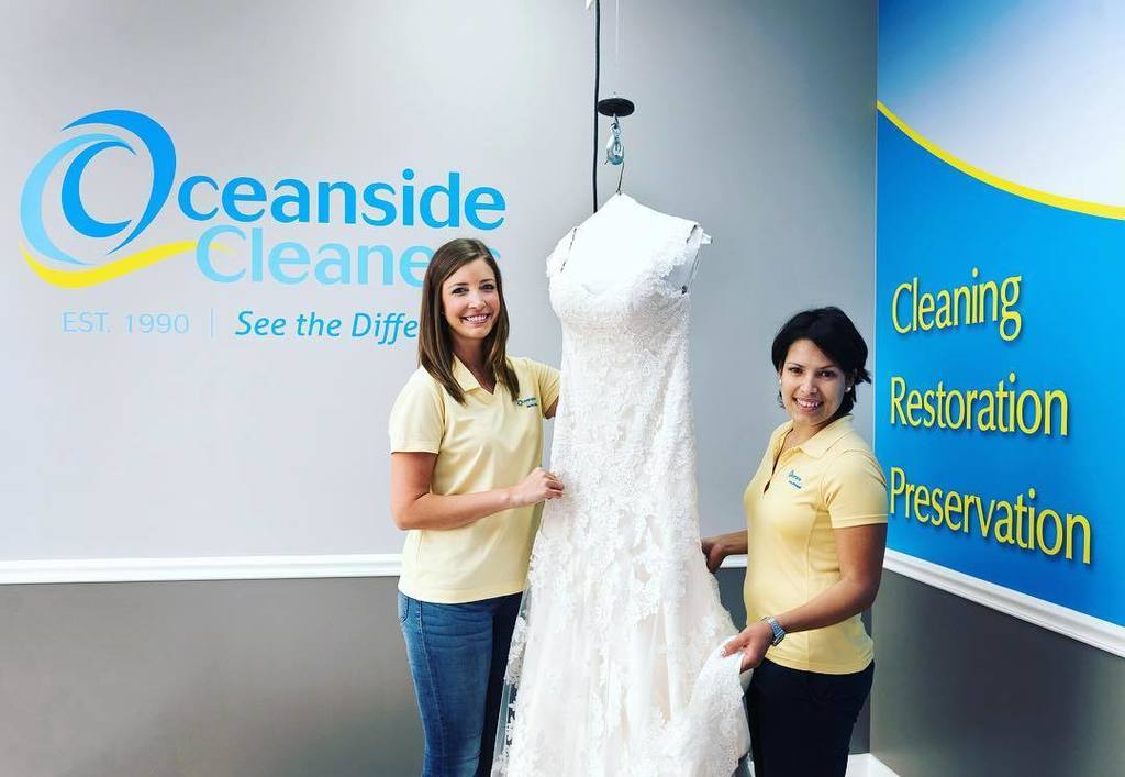 oceansideclean's tweet photo. From start to finish your gown will be in the hands of experts. Clare inspects your gown, … https://t.co/VhdW6mMwqf https://t.co/iMR4UO9hhL