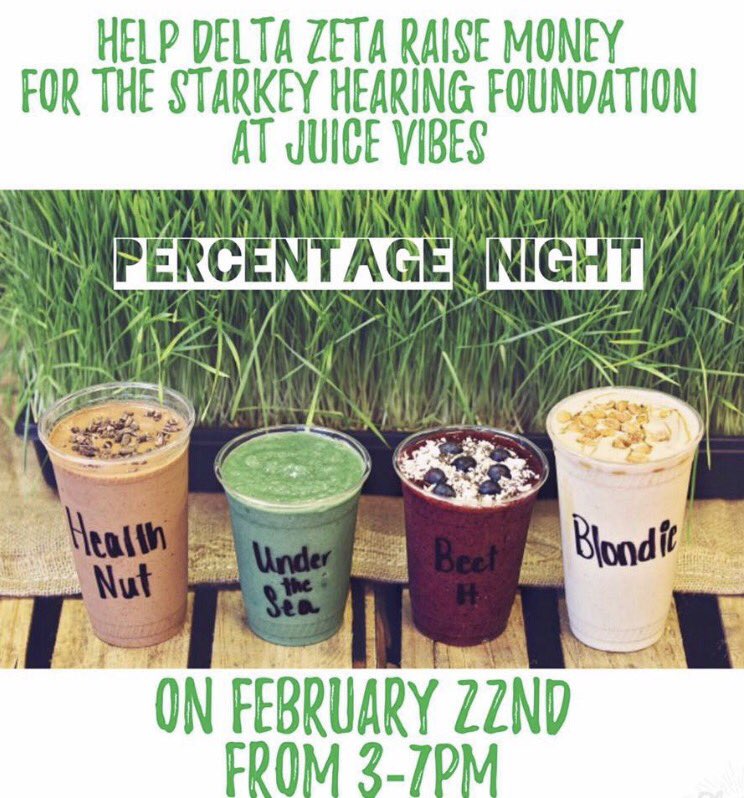 After enjoying a yummy calzone from mellow mushroom to support ZTA, cleanse your body with a smoothie from Juice Vibes to support DZ!