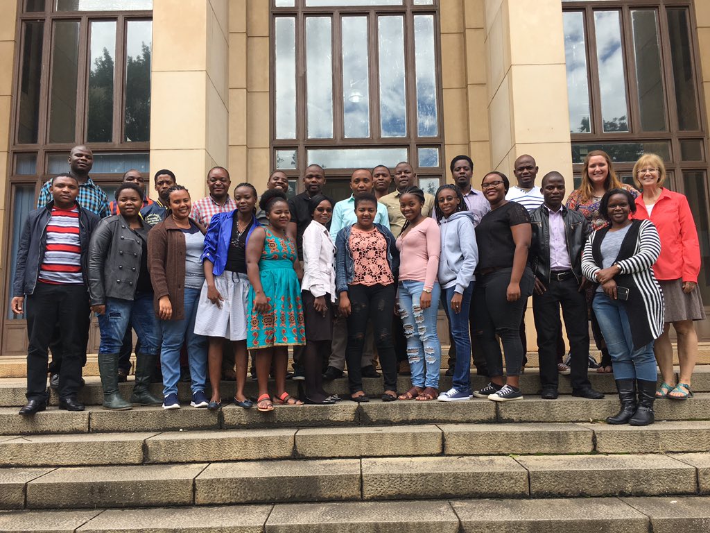 IowaStateU_PBEA's tweet photo. #PBEA PLC team members with UKZN Plant Breeding MS, PhD students & faculty in South Africa this week. Great network! #PBEAteachingprofessor https://t.co/aek9qdrdLt