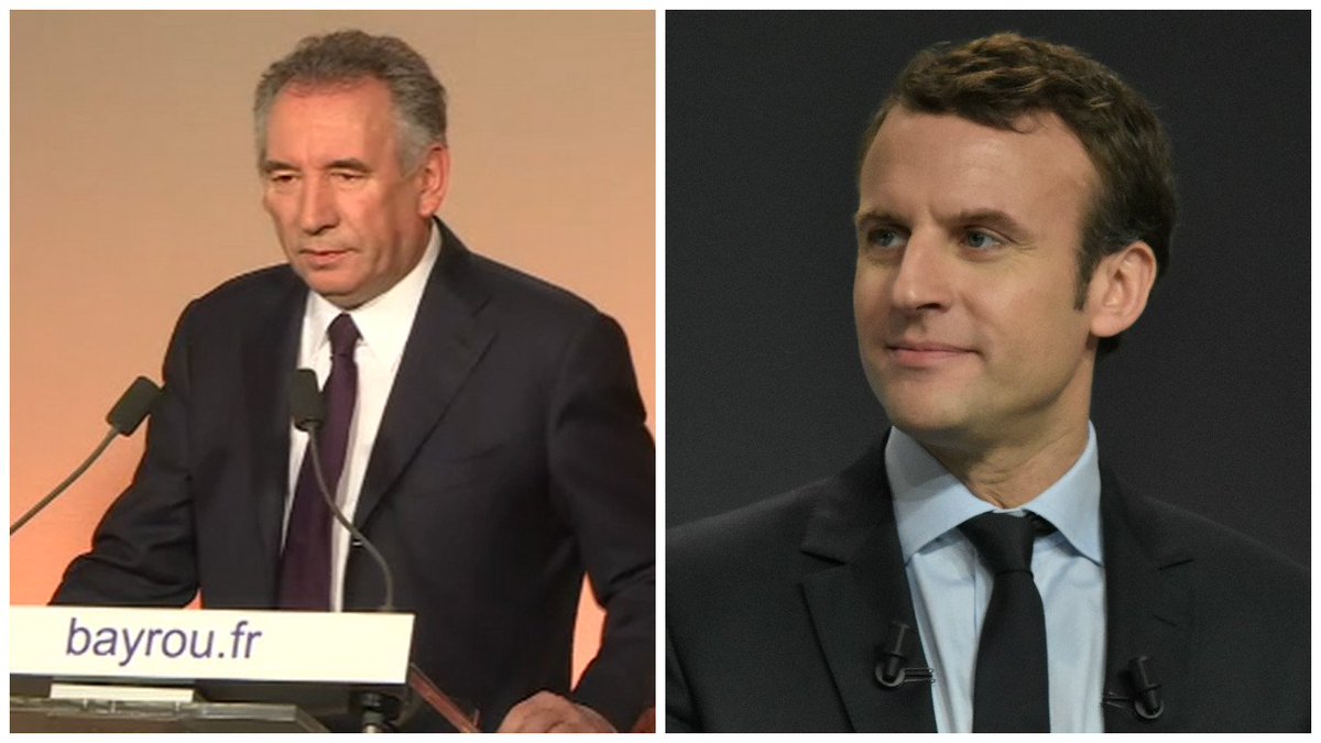 LCP's tweet photo. #Presidentielle2017 : @EmmanuelMacron "accepte la proposition d'alliance" de 
@bayrou >> https://t.co/9EXFzPhhkK Cc @enmarchefr @MoDem https://t.co/buQDQjYWI8