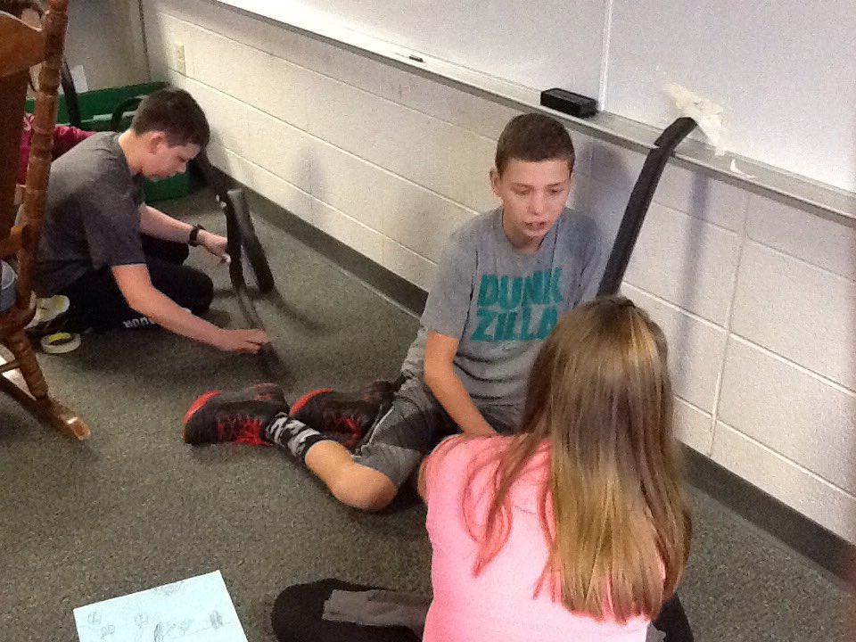 MrConoverJCD's tweet photo. Starting construction of roller coasters to test potential and kinetic energy!
#jcde 
#jcdsixthgrade https://t.co/2qTXb7oOTg