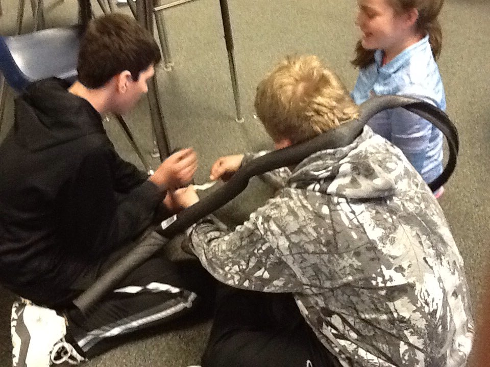 MrConoverJCD's tweet photo. Starting construction of roller coasters to test potential and kinetic energy!
#jcde 
#jcdsixthgrade https://t.co/2qTXb7oOTg