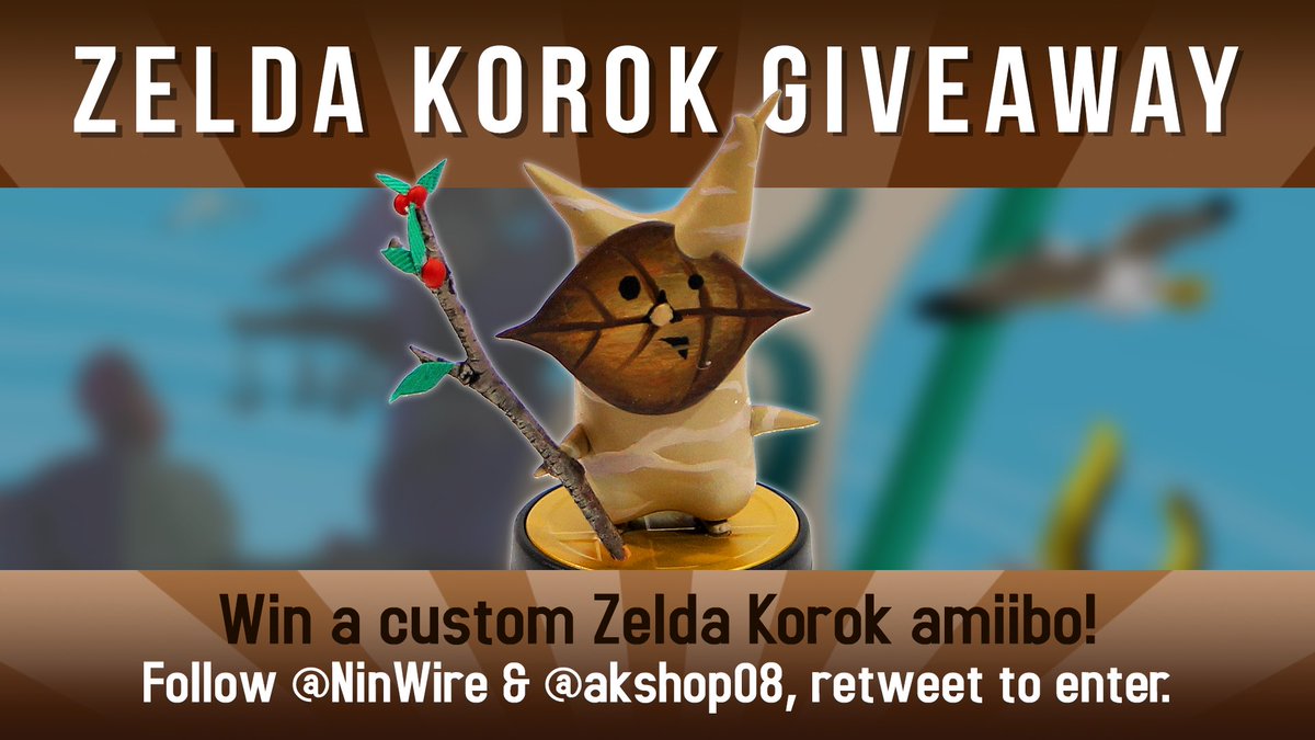Win a custom Korok amiibo from <a href="/NinWire/">Nintendo Wire</a> and <a href="/akshop08/">akshop08</a>! Follow both and retweet to enter. Winner selected on March 3rd. Good luck!