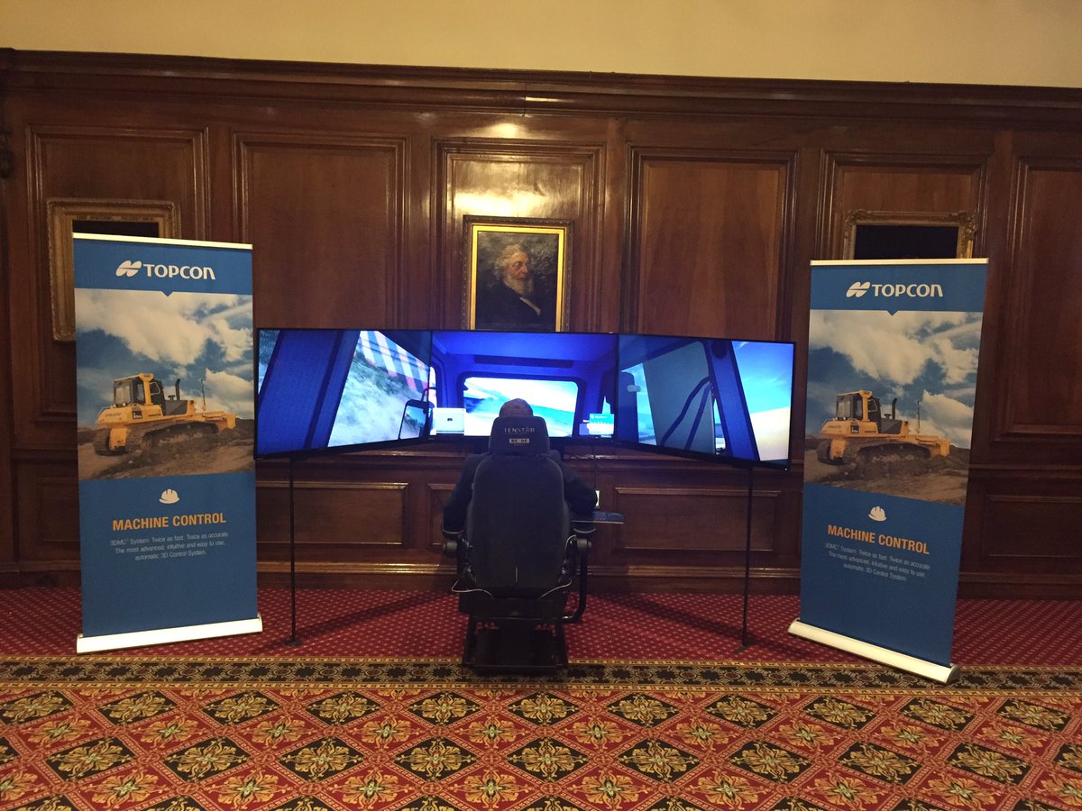 DanielleRuffell's tweet photo. Simulator set up and ready to go all ready for our annual prestige lecture @ICE_engineers @TopconPID #TopconLife https://t.co/BERKZx9A9o