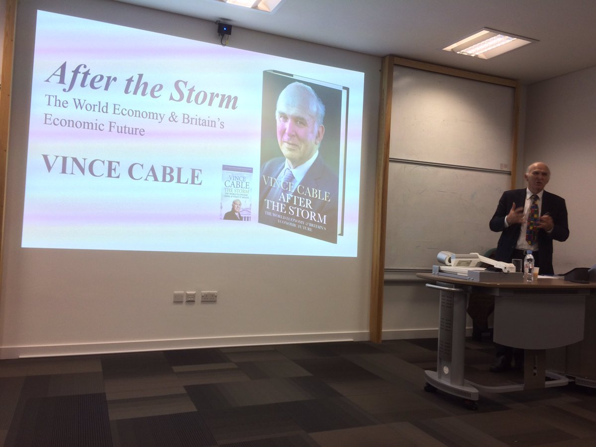 HAuskerryLive's tweet photo. Sir Vince Cable is giving a public lecture at @UniofNewcastle about the post economic crisis and Brexit economy. Interview on here later. https://t.co/6Nq9pZGYsI