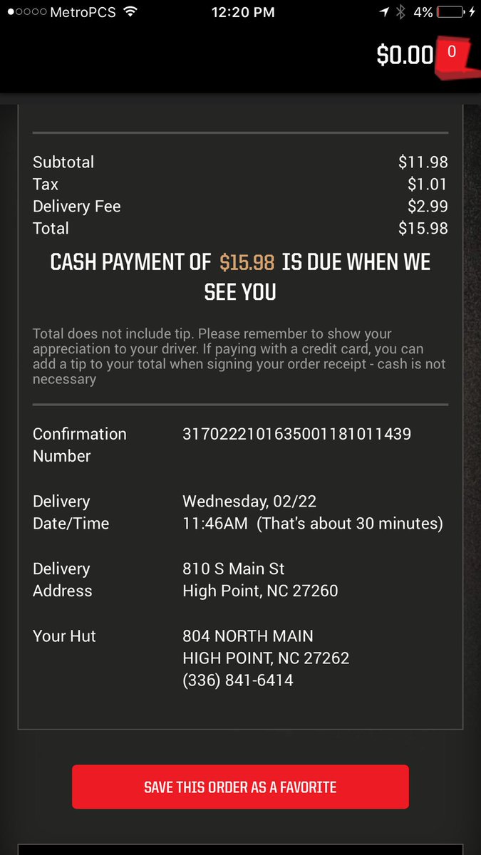 KevinGotPho's tweet photo. @pizzahut Still no pizza #unacceptable https://t.co/kZUxocEDQX
