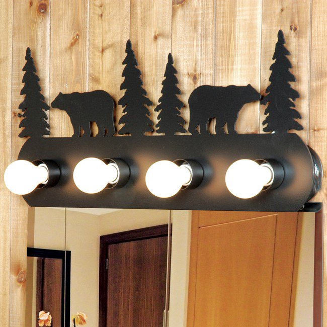 #Bathroom Vanity #Lighting With Bears And Trees chandelierr.com/bathroom-vanit…