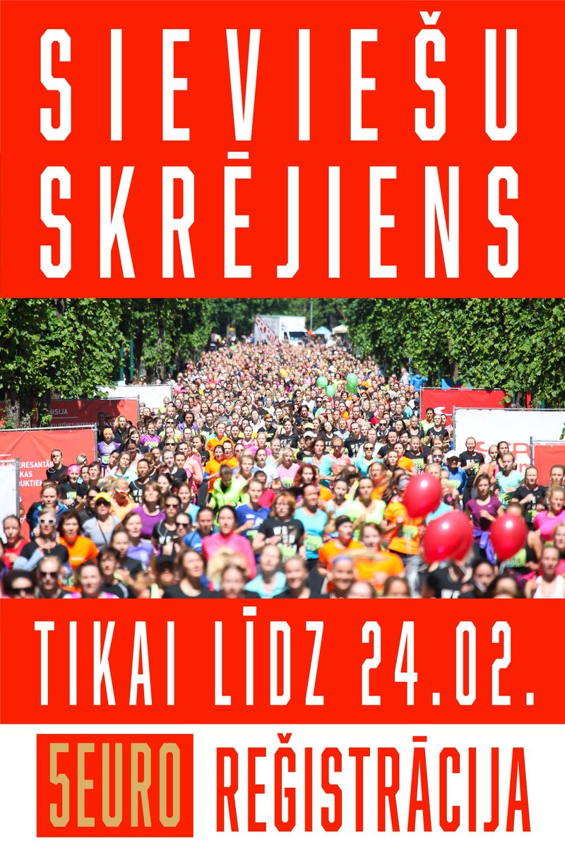 Pievienojies Sieviešu Skrējiens līdz 24. februārim par īpaši izdevīgu cenu 5 EUR: buff.ly/2l8pF9b #sieviesuskrejiens