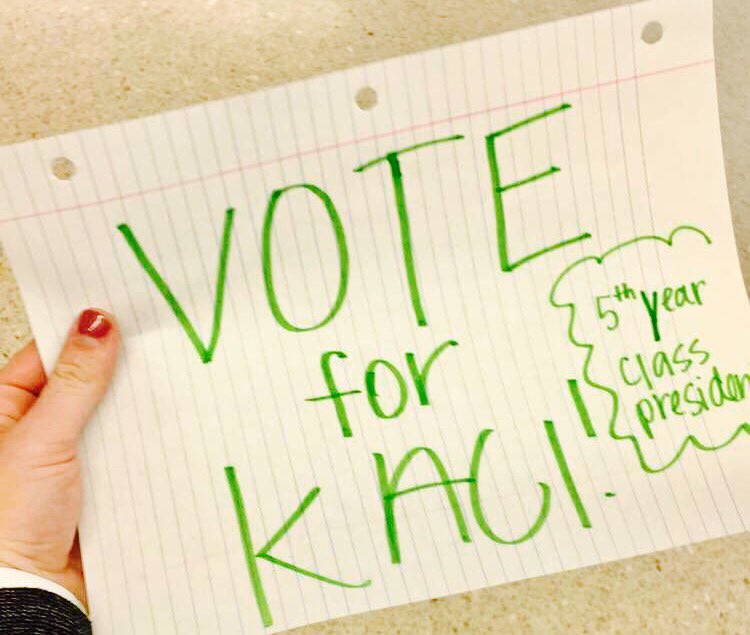 itsamaddash's tweet photo. Vote Kaci for President of 5th-year Students https://t.co/07LyQ5TzgD