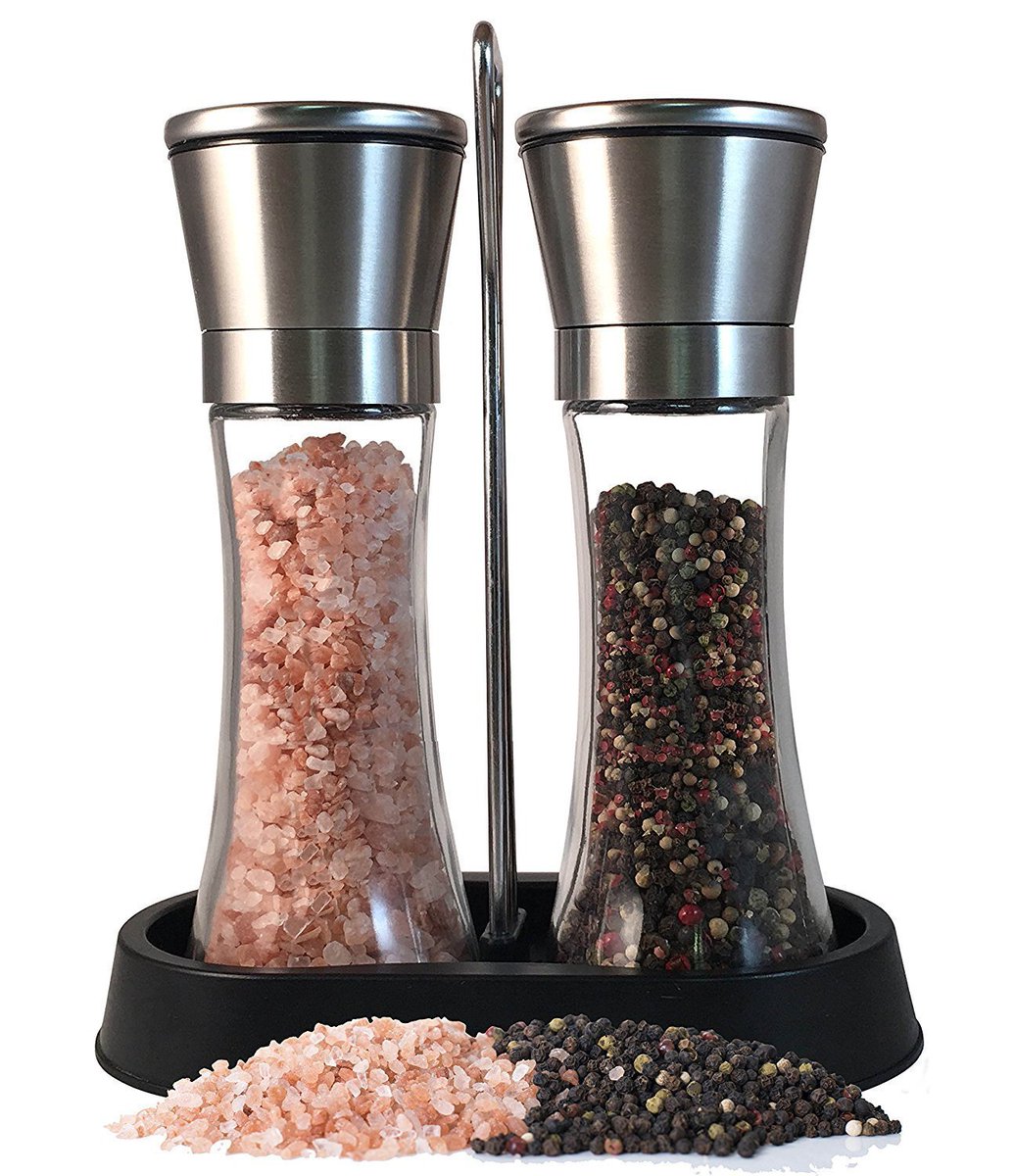 Check Out>> Exclusive Salt &amp; Pepper #Grinder Set Stainless Steel, Large &amp; Tall with Stand amzn.to/2fwvL1E #giftideas #KitchenAid