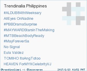 trendinaliaPI's tweet photo. Trend Alert: 'Eula Valdez'. More trends at https://t.co/dRwxiUtCOV #trndnl https://t.co/ehxcS0ANyb
