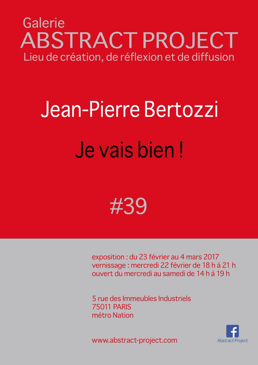 Artzup's tweet photo. Vernissage #abstractproject Jean-Pierre Bertozzi, artiste @Artzup, ce soir 22 février de 18h à 21h / Exposition 23 février-4 mars https://t.co/xrYzxu5dsE