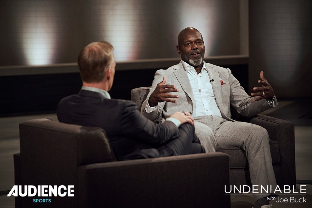 Buck's tweet photo. Tonight on #UndeniableShow, three-time Super Bowl Champion @EmmittSmith22 tells all about his time with the @DallasCowboys and retirement. https://t.co/vs0eRKcm5k