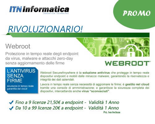itn_com's tweet photo. ## PROMO NEXT-GEN CYBERSECURITY ## 
Per informazioni e preventivi contattaci a info@itninformatica.com o al numero 035.0667368 https://t.co/YxssPrqk7Q
