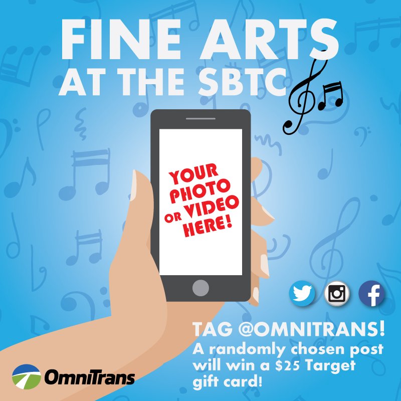 Omnitrans's tweet photo. Stop by the San Bernardino Transit Center today from 11:30am-1:30pm, snap a photo/video, share it, tag @Omnitrans and you might just win! https://t.co/tkDKusysOv