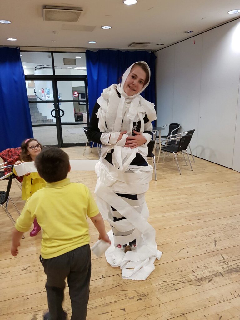whocaresscot's tweet photo. Had a blast at our first #Care2Create group in Ferguslie, #Renfrewshire! We made mummies & door signs tonight https://t.co/5M2XACCneJ
